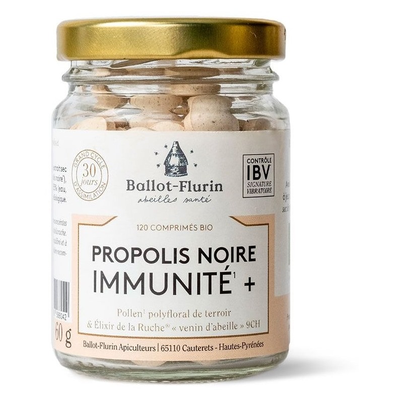 Organische schwarze Propolis - Immunität - 120 Tabletten - BALLOT-FLURIN