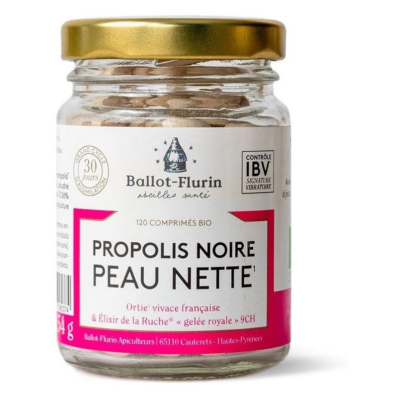 Propolis Noire BIO - Peau Nette - 120 Comprimés - BALLOT-FLURIN