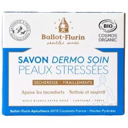 Savon Dermo Bio Soin Peaux Stressées - Miel, huile d’olive vierge et prêle sauvage