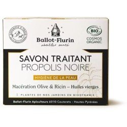 Savon Traitant Bio à la Propolis noire - Macération Olive & Ricin - Huiles Vierges