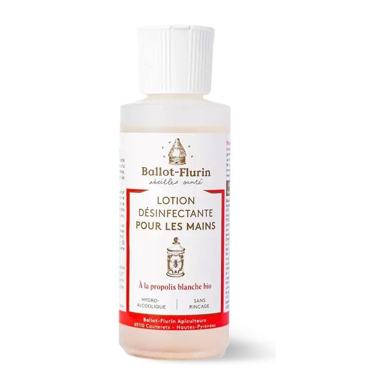 Hydroalcoholic disinfectant hand lotion with Organic White Propolis